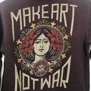 Obey Purple “Make Art Not War” Cropped Hoodie